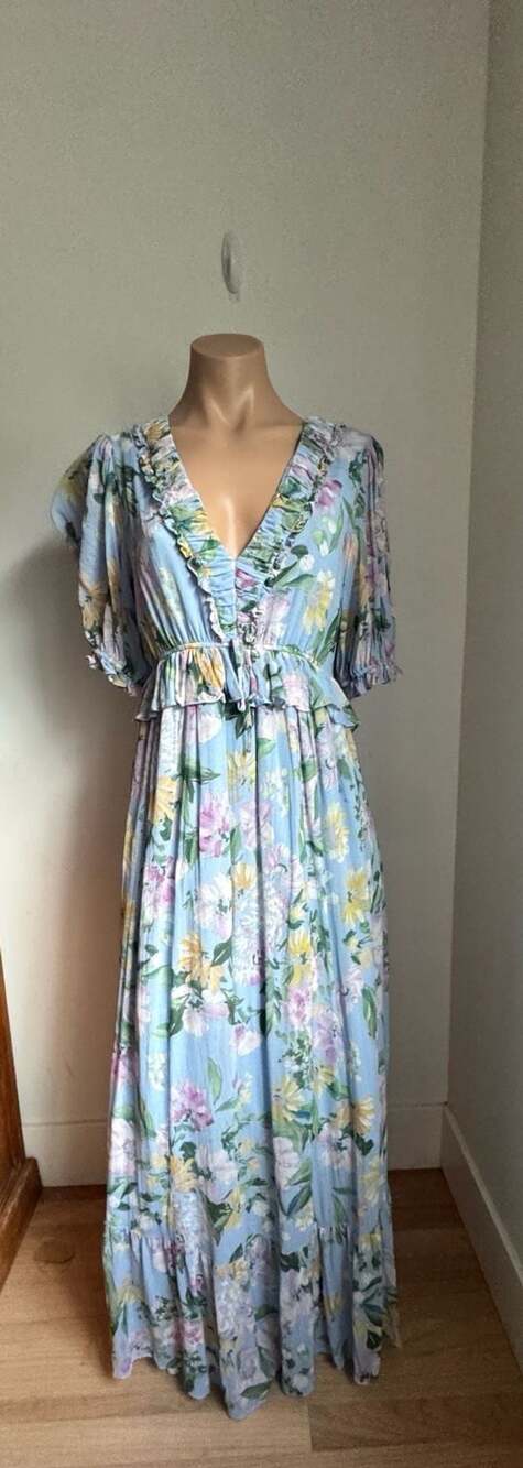 Yumi Kim Floral  Dress Size M Blue